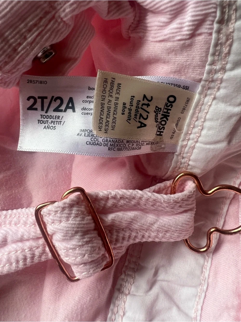 OshKosh B'gosh Pink corduroy 2T toddler Overalls